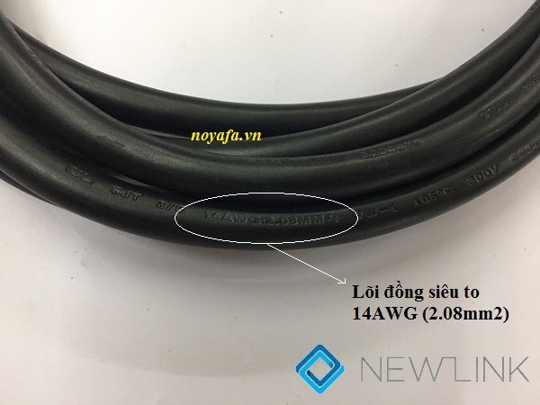 Dây nguồn C19 - ổ cắm 3 chân dài 1.5M NEWLINK 14AWG (2.08mm2)